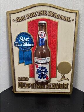 Vintage 1975 Pabst Blue Ribbon P-1137 3D Plastic Beer Sign